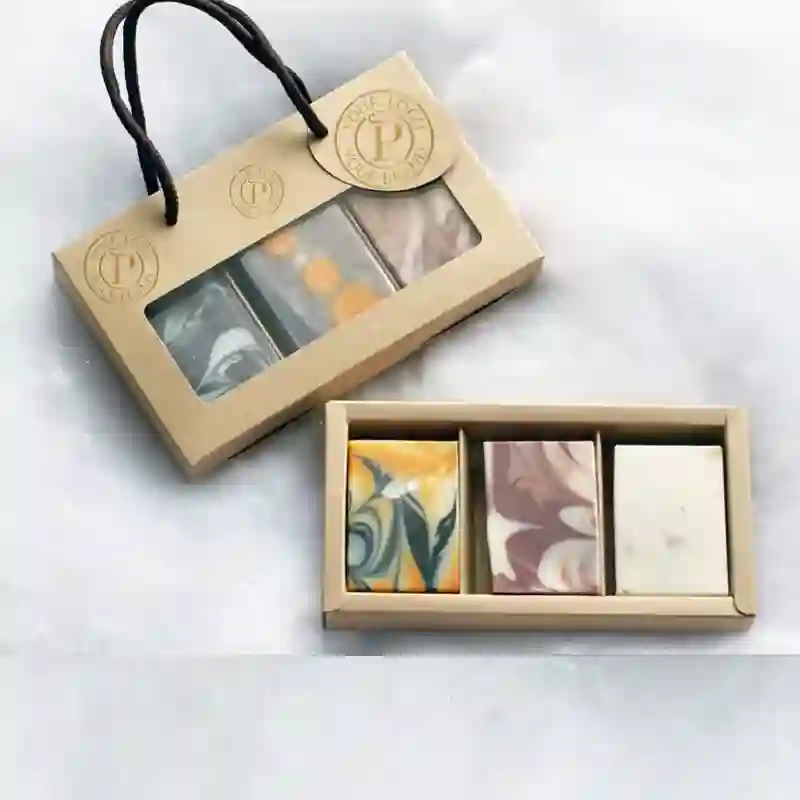 Kraft Brown Soap Boxes with Oval Window